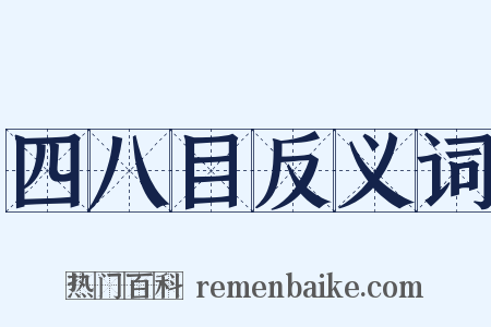 四八目反义词是什么意思的图片